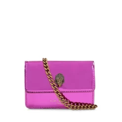 Outlet 🎁 KURT GEIGER LONDON Shoreditch Mini Metallic Leather Crossbody Turquoise/silver 😉