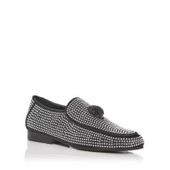 Best deal ✨ KURT GEIGER LONDON 👩 Women's Holly Eagle Embellished Apron Toe Loafers Charcoal 🤩