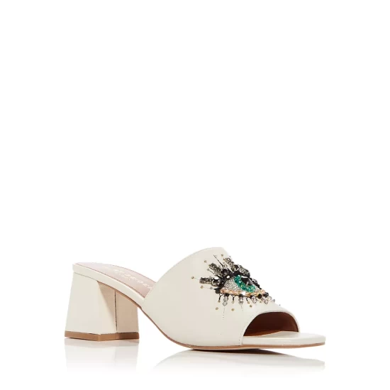 Brand new โจ KURT GEIGER LONDON Olive Embellished Eye Block Heel Slide ๐ฉด Sandals Natural โ 3 Brand new โจ KURT GEIGER LONDON Olive Embellished Eye Block Heel Slide ๐ฉด Sandals Natural โ