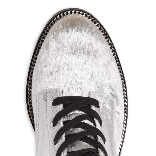 New 😍 KURT GEIGER LONDON 👩 Women's Sutton Eye Embellished Combat 🥾 Boots Silver ❤️ 5 New 😍 KURT GEIGER LONDON 👩 Women's Sutton Eye Embellished Combat 🥾 Boots Silver ❤️ - Image 3