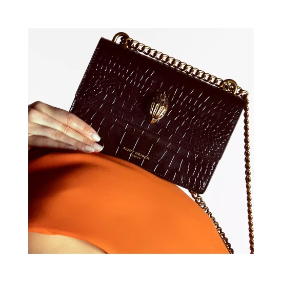 Top 10 ⌛ KURT GEIGER LONDON Croc Embossed Leather Crossbody Black 💯 4 Top 10 ⌛ KURT GEIGER LONDON Croc Embossed Leather Crossbody Black 💯 - Image 2