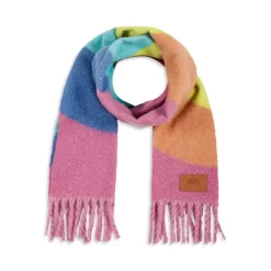 Promo 🔥 KURT GEIGER LONDON Rainbow Wave Scarf Multi 💯