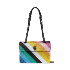 Cheapest 👏 KURT GEIGER LONDON Rainbow Crystal Medium Kensington Bag - 150th Anniversary Exclusive Rainbow Multi 💯