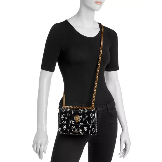 New โญ KURT GEIGER LONDON Shoreditch Heart Print Small Leather Crossbody Black ๐ 4 New โญ KURT GEIGER LONDON Shoreditch Heart Print Small Leather Crossbody Black ๐ - Image 2