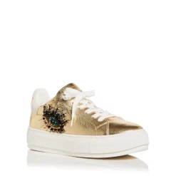 Cheap โค๏ธ KURT GEIGER LONDON ๐ฉ Women's Laney Eye Embellished Low Top Platform ๐ Sneakers Gold ๐ฅ