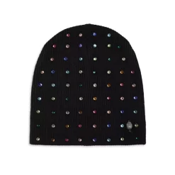 New ✔️ KURT GEIGER LONDON Crystal Embellished Knit Hat Black/multi ⭐