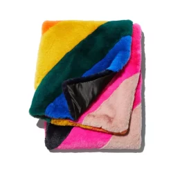 Cheap 🥰 KURT GEIGER LONDON Rainbow Faux Fur Blanket - 150th Anniversary Exclusive 🔥