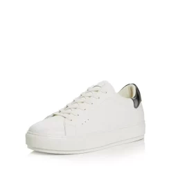 Hot Sale 🔔 KURT GEIGER LONDON Men's Laney Low Top 👟 Sneakers Open White 👍