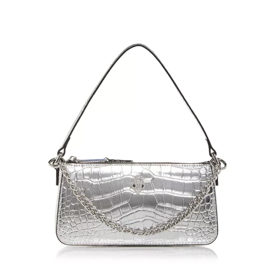 Top 10 🌟 KURT GEIGER LONDON Shoreditch Croc Embossed Leather Pochette Shoulder Bag Silver 😍 3 Top 10 🌟 KURT GEIGER LONDON Shoreditch Croc Embossed Leather Pochette Shoulder Bag Silver 😍