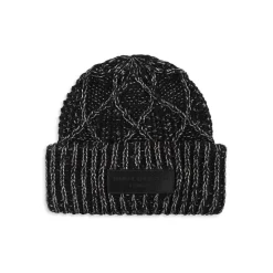 Promo 💯 KURT GEIGER LONDON Metallic Cable Knit Hat Pink ❤️