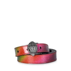 Coupon 🥰 KURT GEIGER LONDON 👩 Women's Reversible Metallic Rainbow Belt Multi ✨