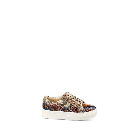 Coupon 😍 KURT GEIGER LONDON 👧 Girls' Mini Liviah Python-Embossed Platform Low Top 👟 Sneakers - Toddler, Little Kid, Big Kid Brown 💯 4 Coupon 😍 KURT GEIGER LONDON 👧 Girls' Mini Liviah Python-Embossed Platform Low Top 👟 Sneakers - Toddler, Little Kid, Big Kid Brown 💯 - Image 2