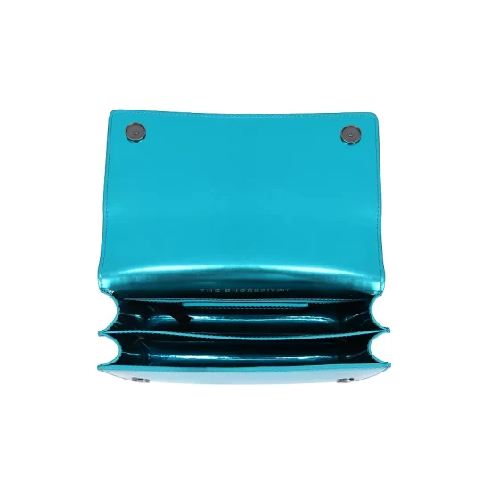 Outlet ๐งจ KURT GEIGER LONDON Shoreditch Small Metallic Leather Crossbody Turquoise/silver ๐ 5 Outlet ๐งจ KURT GEIGER LONDON Shoreditch Small Metallic Leather Crossbody Turquoise/silver ๐ - Image 3