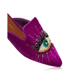 Hot Sale 😉 KURT GEIGER LONDON 👩 Women's Olive Eye Embellished Mules Purple 🥰 -Luxury Women Shoes Shop unnamed file 883