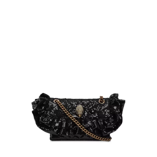 Hot Sale ๐งจ KURT GEIGER LONDON Kensington Mini Ruffled Sequins Crossbody Black/gold ๐ 3 Hot Sale ๐งจ KURT GEIGER LONDON Kensington Mini Ruffled Sequins Crossbody Black/gold ๐