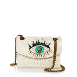 Best Pirce 🔔 KURT GEIGER LONDON Kensington Mini Eye Embellished Leather Crossbody Natural 🤩