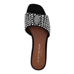 Discount 🥰 KURT GEIGER LONDON 👩 Women's Kensington Slip On Embellished Flat 🩴 Sandals Charcoal ✨ -Luxury Women Shoes Shop unnamed file 927