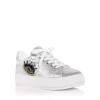 Budget 🛒 KURT GEIGER LONDON 👩 Women's Laney Eye Embellished Platform Low Top 👟 Sneakers Silver 👍