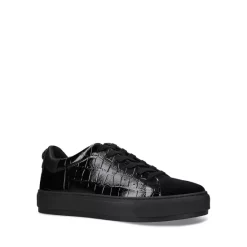 Deals ✔️ KURT GEIGER LONDON Men's Laney Croc Embossed Low Top 👟 Sneakers Black 🥰