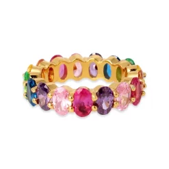 Deals ๐ฅ KURT GEIGER LONDON Rainbow Crystal Band Ring Multi โญ