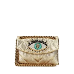 Best deal ⌛ KURT GEIGER LONDON Mini Kensington Eye Embellished Leather Crossbody Gold ⌛